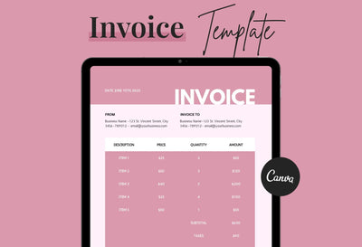 Ladystrategist Charm Pink Invoice Canva Template Printable and Editable instagram canva templates social media templates etsy free canva templates