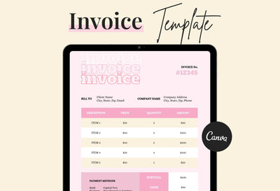 Ladystrategist Classic Rose Invoice Canva Template Printable and Editable instagram canva templates social media templates etsy free canva templates