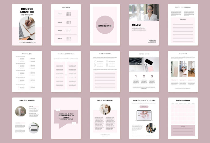 Ladystrategist Course Creator Workbook Document Editable Canva Template instagram canva templates social media templates etsy free canva templates