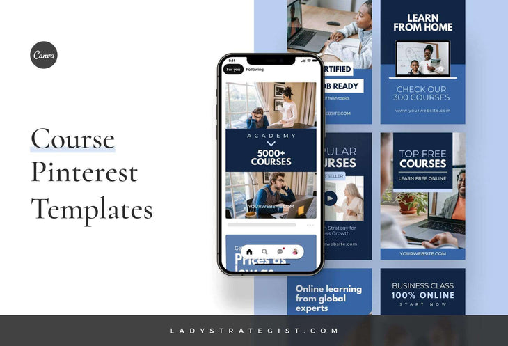 Ladystrategist Course Pinterest Template instagram canva templates social media templates etsy free canva templates