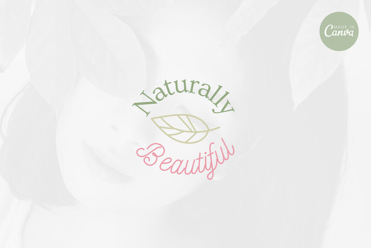 Ladystrategist Shop DIY Naturally Beautiful Beauty Brand Logo Canva Template instagram canva templates social media templates etsy free canva templates