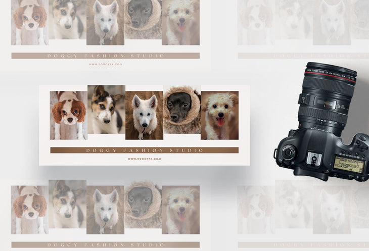 Ladystrategist Doggy Fashion Studio Facebook Cover for Photographers Editable Canva Template instagram canva templates social media templates etsy free canva templates