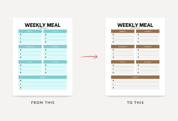 Ladystrategist Egg Blue Weekly Meal Planner Printable and Editable Canva Template instagram canva templates social media templates etsy free canva templates