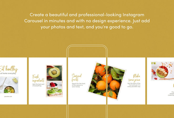 Ladystrategist Ella Food and Nutrition 6-Page Carousel Canva Template instagram canva templates social media templates etsy free canva templates