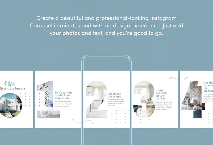 Ladystrategist Ellie Real Estate 6-Page Carousel Canva Template instagram canva templates social media templates etsy free canva templates