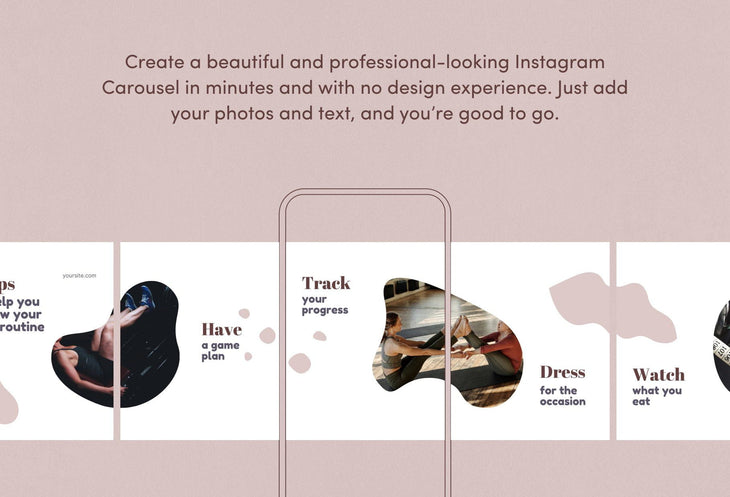 Ladystrategist Evelyn Fitness 6-Page Carousel Canva Template instagram canva templates social media templates etsy free canva templates