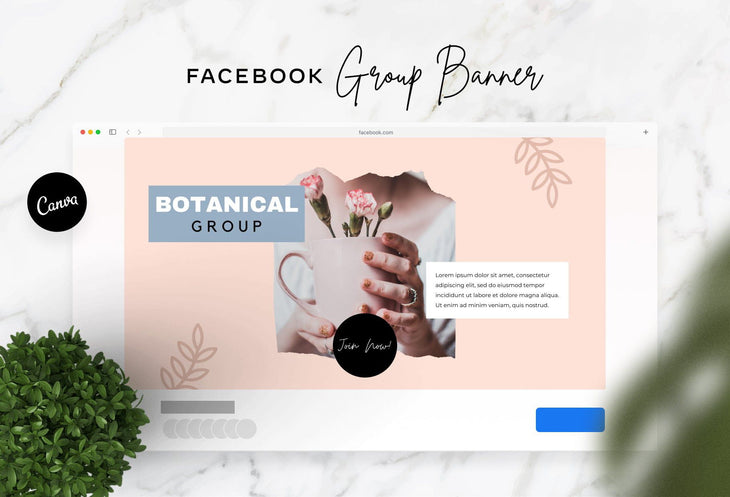 Ladystrategist Facebook Group Banner Peach Canva Templates instagram canva templates social media templates etsy free canva templates