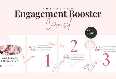 Ladystrategist Flower Carousel Instagram Engagement Booster Canva Template instagram canva templates social media templates etsy free canva templates