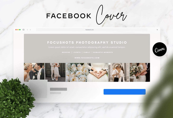 Ladystrategist Focushots Facebook Cover for Photographers - Editable Canva Template instagram canva templates social media templates etsy free canva templates
