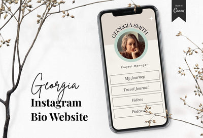 Ladystrategist Georgia Instagram Link in Bio Canva Landing Page Website instagram canva templates social media templates etsy free canva templates