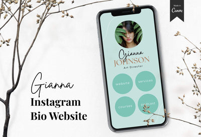 Ladystrategist Gianna Instagram Link in Bio Canva Landing Page Website instagram canva templates social media templates etsy free canva templates
