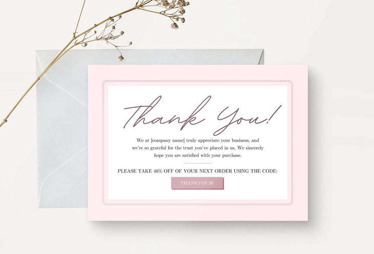 Ladystrategist Giselle Printable Thank You Card Packaging Insert Note Canva Template instagram canva templates social media templates etsy free canva templates