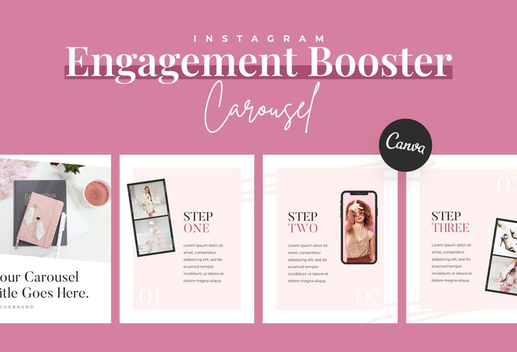 Ladystrategist Happy Carousel Instagram Engagement Booster Canva Template instagram canva templates social media templates etsy free canva templates