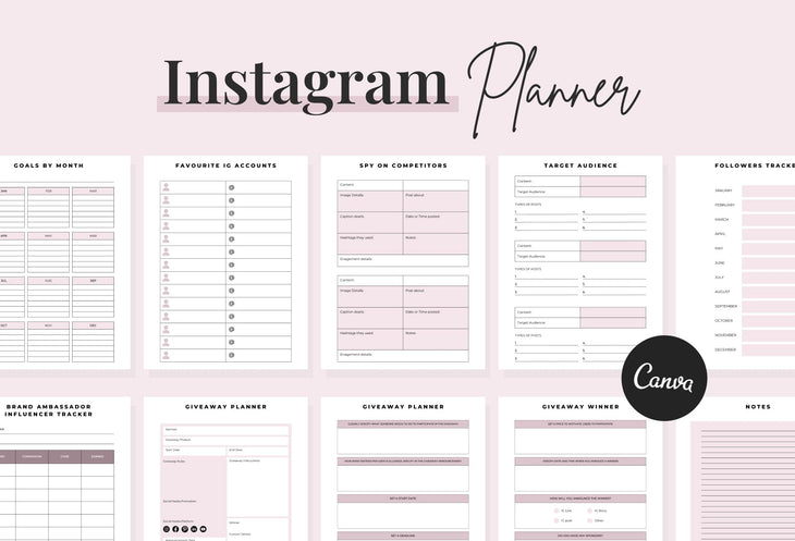 Ladystrategist Instagram Planner Canva Template instagram canva templates social media templates etsy free canva templates