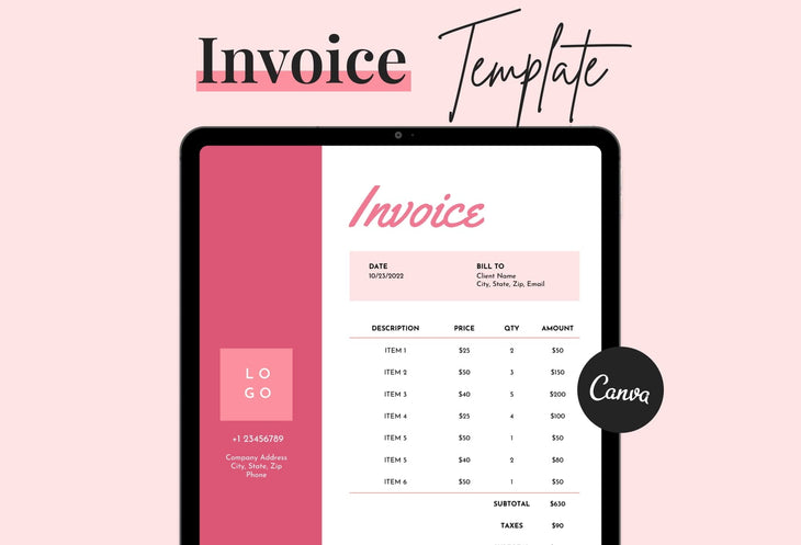 Ladystrategist Invoice Canva Template Bundle instagram canva templates social media templates etsy free canva templates