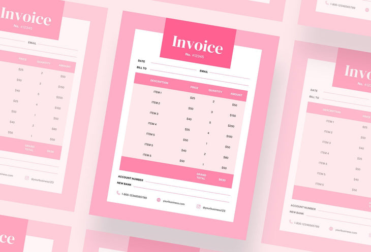 Ladystrategist Invoice Canva Template Bundle instagram canva templates social media templates etsy free canva templates