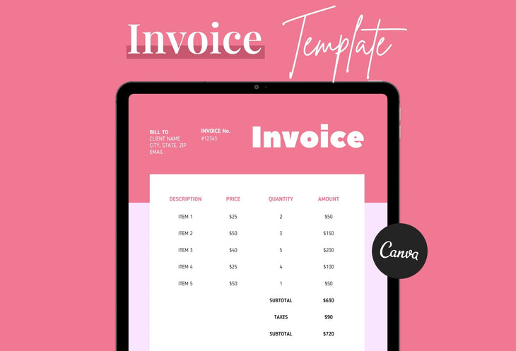 Ladystrategist Invoice Canva Template Bundle instagram canva templates social media templates etsy free canva templates