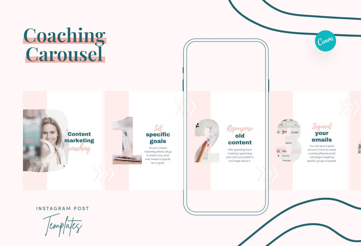Ladystrategist Joan Coaching 6-Page Carousel Canva Template instagram canva templates social media templates etsy free canva templates