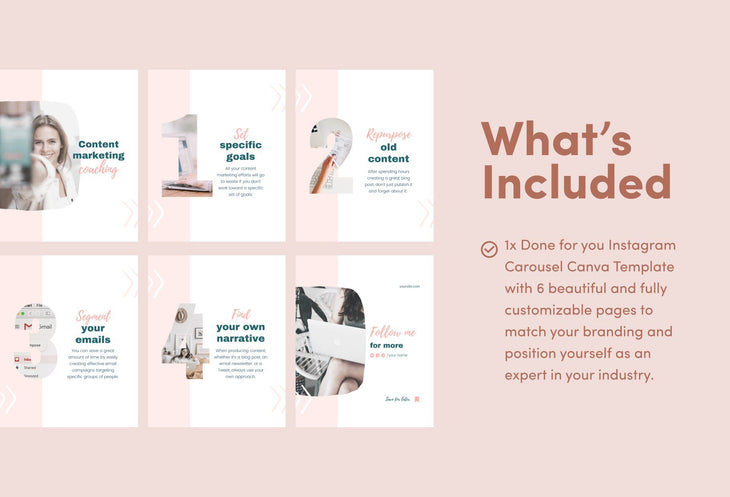 Ladystrategist Joan Coaching 6-Page Carousel Canva Template instagram canva templates social media templates etsy free canva templates