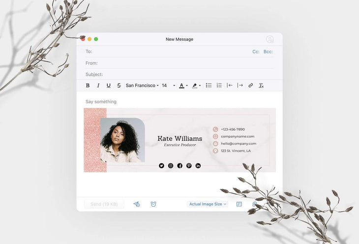 Ladystrategist Kate Email Signature Template Editable Canva Template Rose Gold instagram canva templates social media templates etsy free canva templates