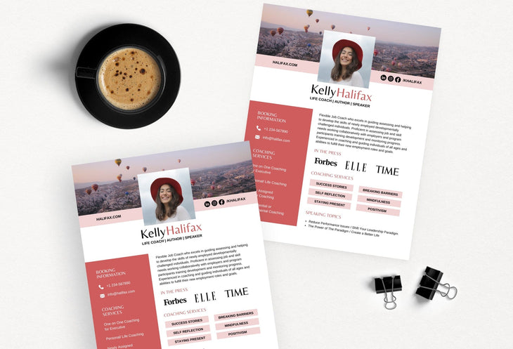 Ladystrategist Kelly Speaker One-Sheet Canva Template instagram canva templates social media templates etsy free canva templates