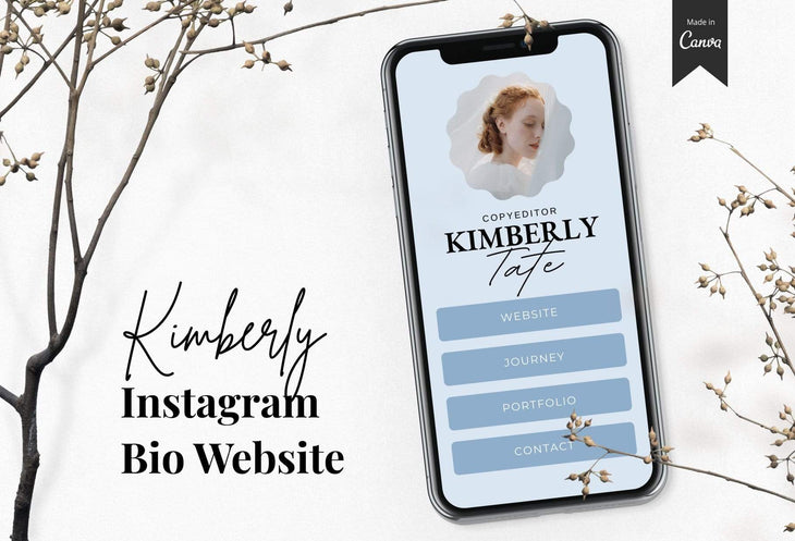 Ladystrategist Kimberly Instagram Link in Bio Canva Landing Page Website instagram canva templates social media templates etsy free canva templates