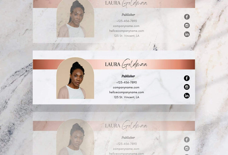 Ladystrategist Laura Email Signature Template Editable Canva Template Rose Gold instagram canva templates social media templates etsy free canva templates