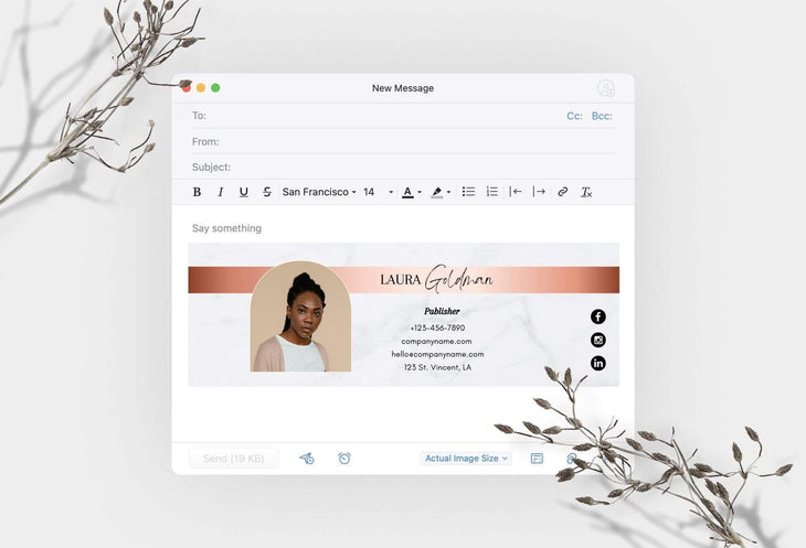 Ladystrategist Laura Email Signature Template Editable Canva Template Rose Gold instagram canva templates social media templates etsy free canva templates