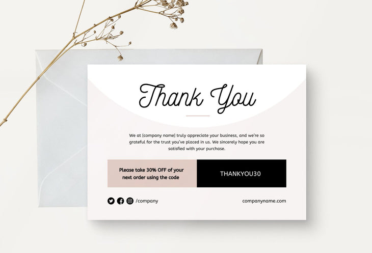 Ladystrategist Laura Printable Thank You Card Packaging Insert Note Canva Template instagram canva templates social media templates etsy free canva templates