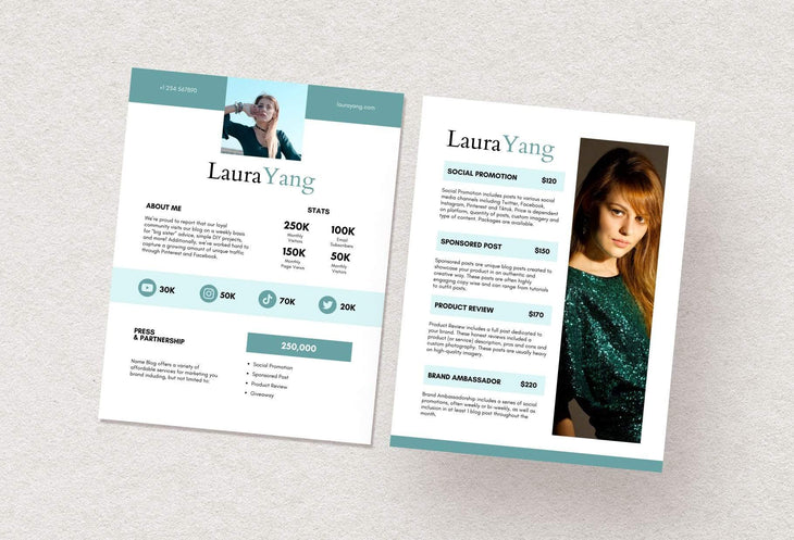 Ladystrategist Laura Yang Media Kit Canva Template for Influencers instagram canva templates social media templates etsy free canva templates