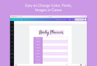 Ladystrategist Lenurple Daily Planner Printable and Editable Canva Template instagram canva templates social media templates etsy free canva templates