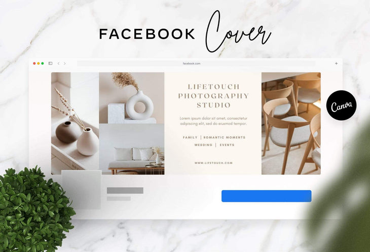 Ladystrategist Lifetouch Facebook Cover for Photographers - Editable Canva Template instagram canva templates social media templates etsy free canva templates