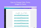 Ladystrategist Light Cyan Weekly Meal Planner Printable and Editable Canva Template instagram canva templates social media templates etsy free canva templates