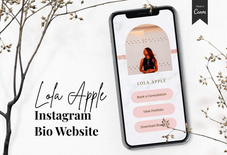 Ladystrategist Lola Instagram Link in Bio Canva Landing Page Website instagram canva templates social media templates etsy free canva templates