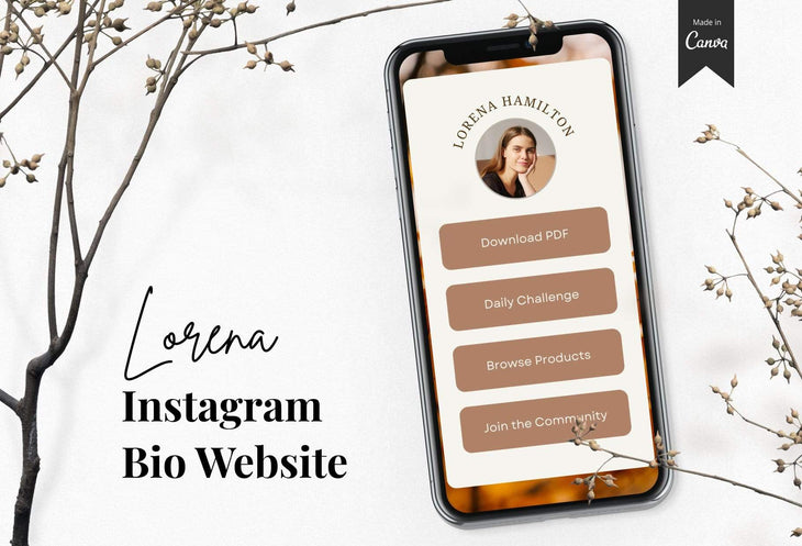 Ladystrategist Lorena Instagram Link in Bio Canva Landing Page Website instagram canva templates social media templates etsy free canva templates