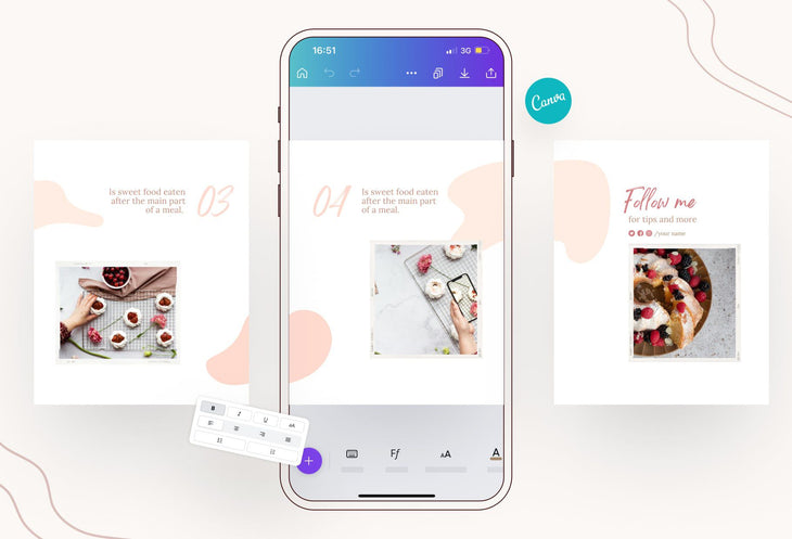 Ladystrategist Madison Food and Nutrition 6-Page Carousel Canva Template instagram canva templates social media templates etsy free canva templates