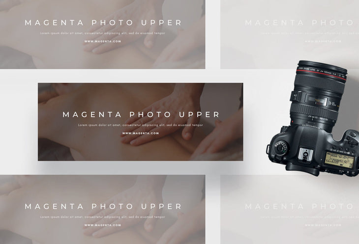 Ladystrategist Magenta Photo Upper Facebook Cover for Photographers Editable Canva Template instagram canva templates social media templates etsy free canva templates