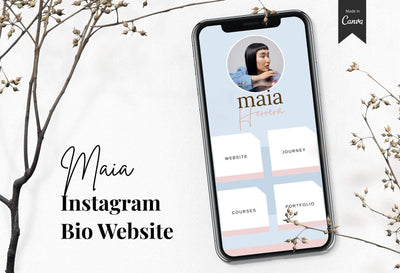 Ladystrategist Maia Instagram Link in Bio Canva Landing Page Website instagram canva templates social media templates etsy free canva templates