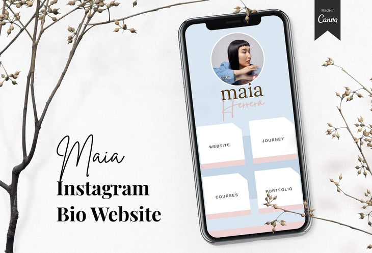 Ladystrategist Maia Instagram Link in Bio Canva Landing Page Website instagram canva templates social media templates etsy free canva templates