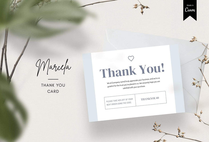 Ladystrategist Marcela Printable Thank You Card Packaging Insert Note Canva Template instagram canva templates social media templates etsy free canva templates