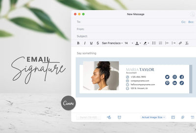 Ladystrategist Maria Email Signature Template Editable Canva Template Rose Gold instagram canva templates social media templates etsy free canva templates