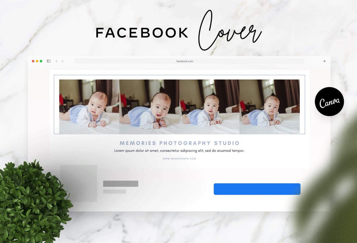 Ladystrategist Memories Facebook Cover for Photographers - Editable Canva Template instagram canva templates social media templates etsy free canva templates