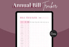 Ladystrategist Metallic Pink Annual Bill Tracker Printable and Editable Canva Template instagram canva templates social media templates etsy free canva templates