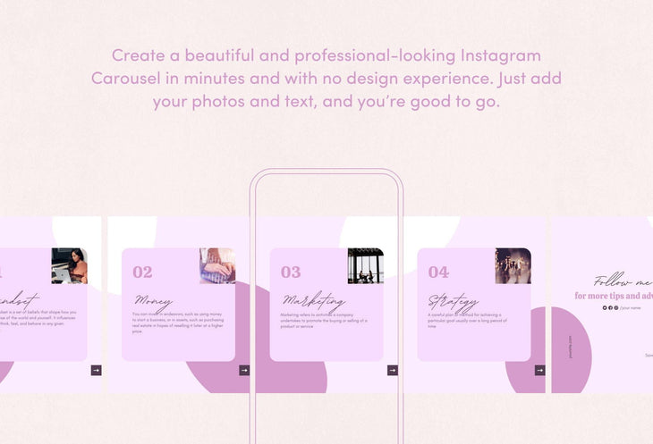 Ladystrategist Mia Coaching 6-Page Carousel Canva Template instagram canva templates social media templates etsy free canva templates