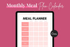 Ladystrategist Misty Rose Monthly Meal Plan Calendar Printable and Editable Canva Template instagram canva templates social media templates etsy free canva templates