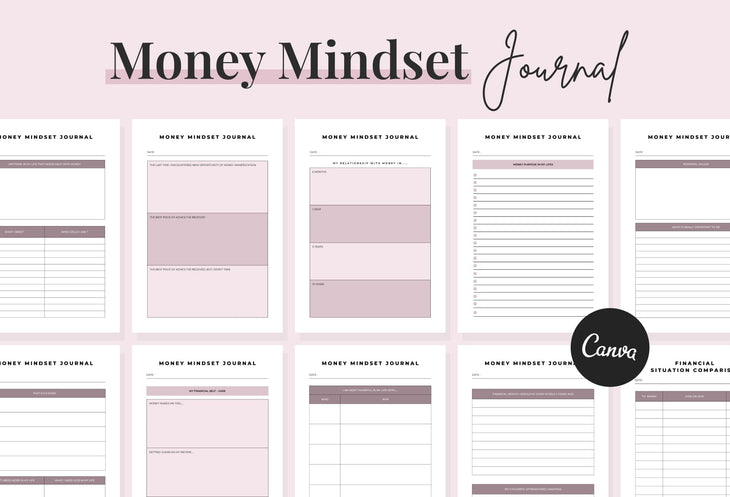 Ladystrategist Money Mindset Journal Canva Template instagram canva templates social media templates etsy free canva templates