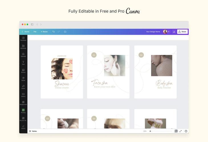 Ladystrategist Naomi Educational 6-Page Carousel Canva Template instagram canva templates social media templates etsy free canva templates