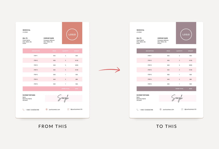 Ladystrategist New York Pink Invoice Canva Template - Printable and Editable instagram canva templates social media templates etsy free canva templates