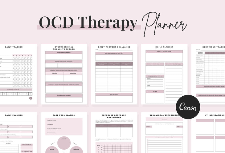 Ladystrategist OCD Therapy Planner Canva Template for Coaches instagram canva templates social media templates etsy free canva templates