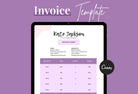 Ladystrategist Pale Lavender Invoice Canva Template Printable and Editable instagram canva templates social media templates etsy free canva templates